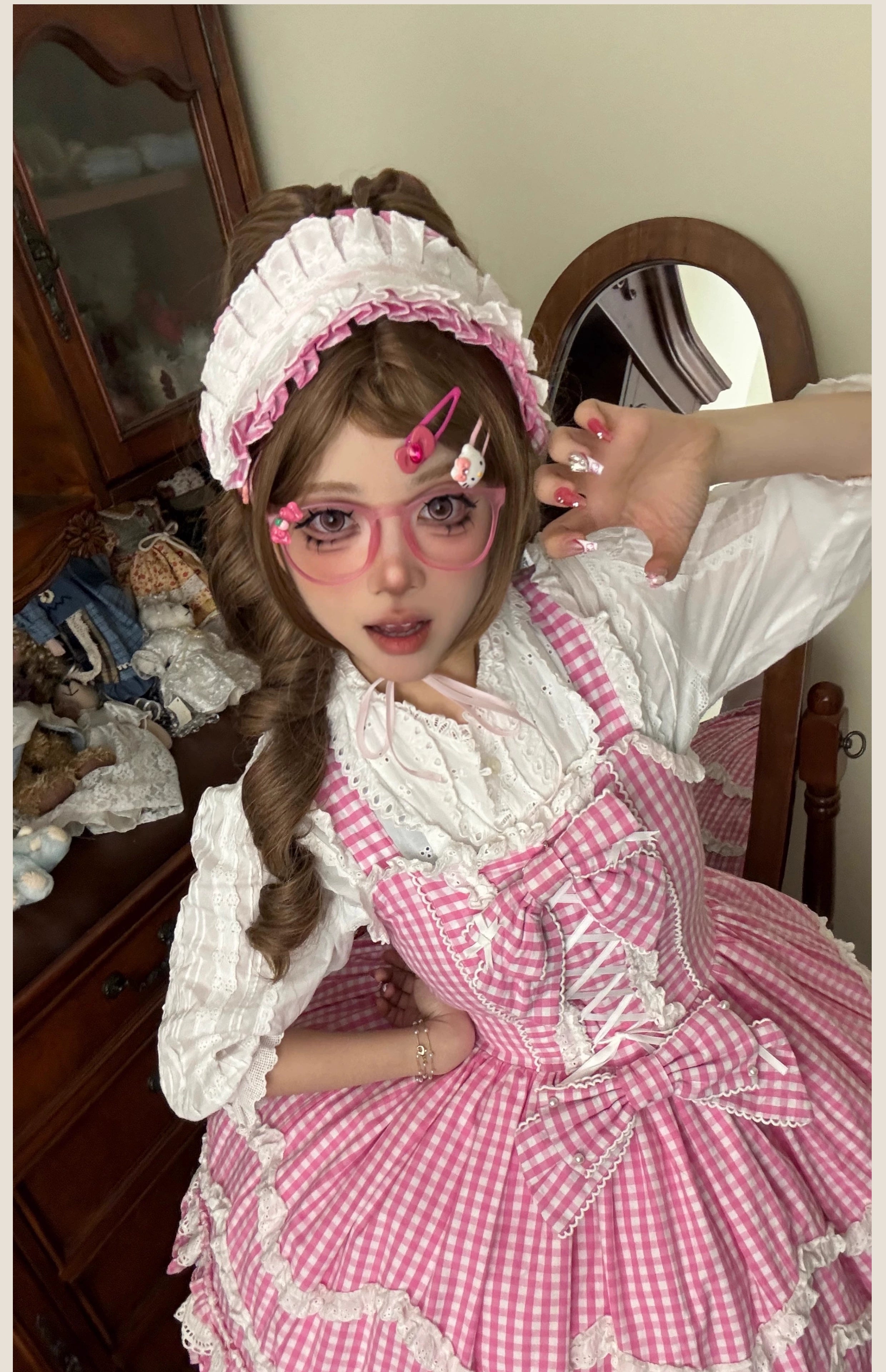 TaTaTa Lolita - Plaid Baileys - Old School Lolita Pink Plaid JSK 43380:774639