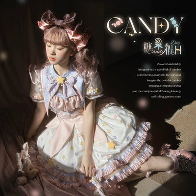 Mewroco~Candy Holiday~Sweet Lolita SK Set Daily Magical Girl Dress   