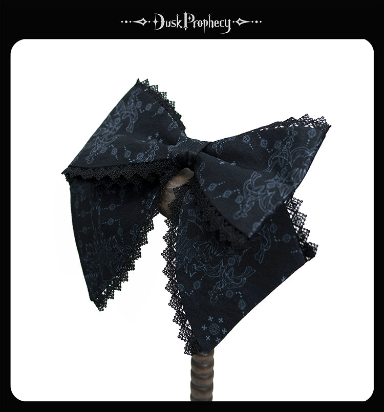 DuskProphecy - Coccyx - Elegant Lolita Hair Accessories Set Multicolors black top clip