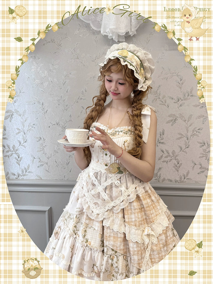 Alice Girl~Lemon Rabbit~Kawaii Lolita JSK Dress Doll-like Lolita Dress   