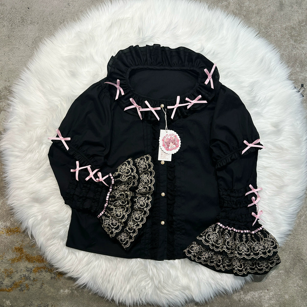 Chubby Cat Diary - Plus Size Sweet Lolita Shirt, Detachable Sleeves (2XL 3XL L M S XL) 43750:824370
