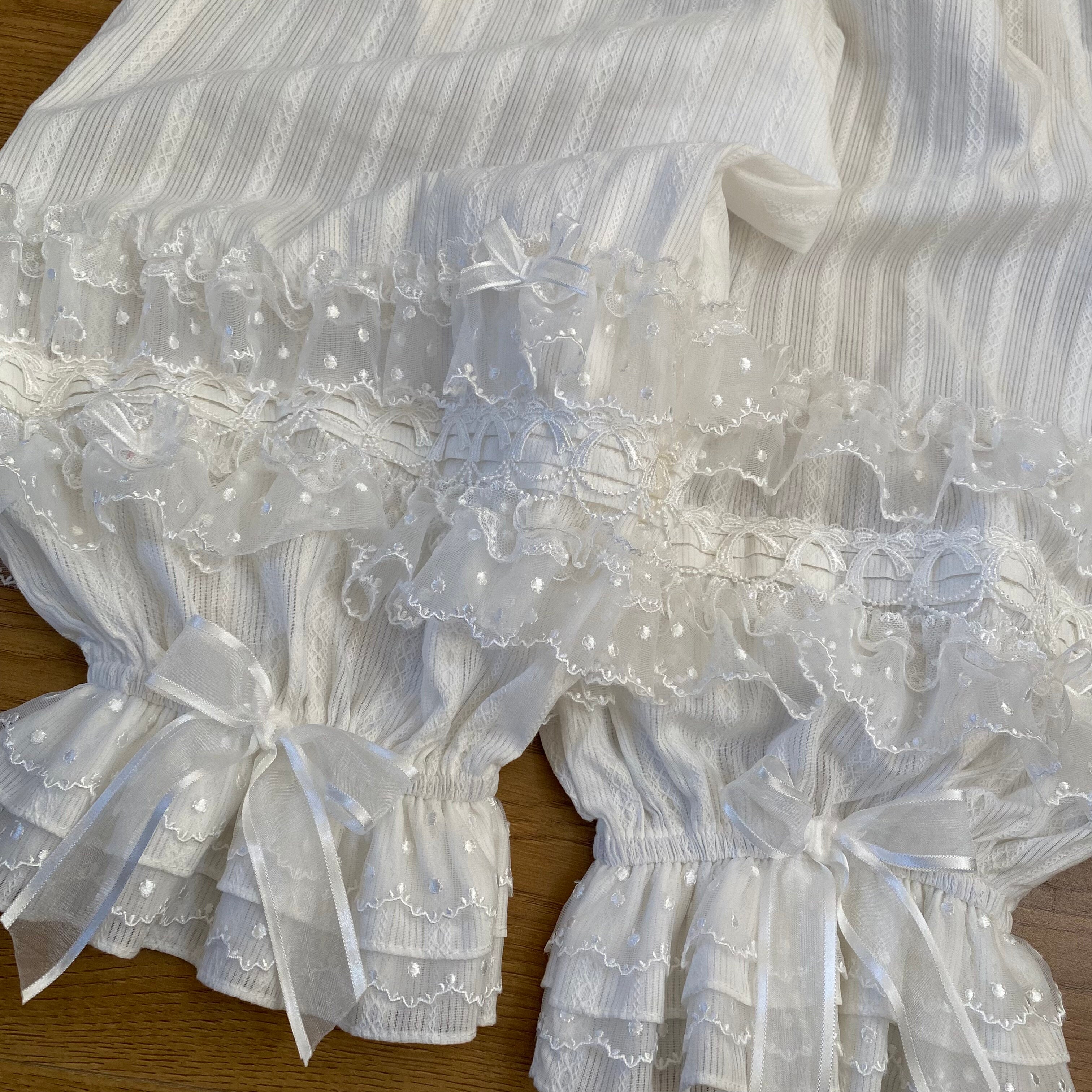 Cotton Lolita Bloomers with Polka Dot Tulle 45479:851480