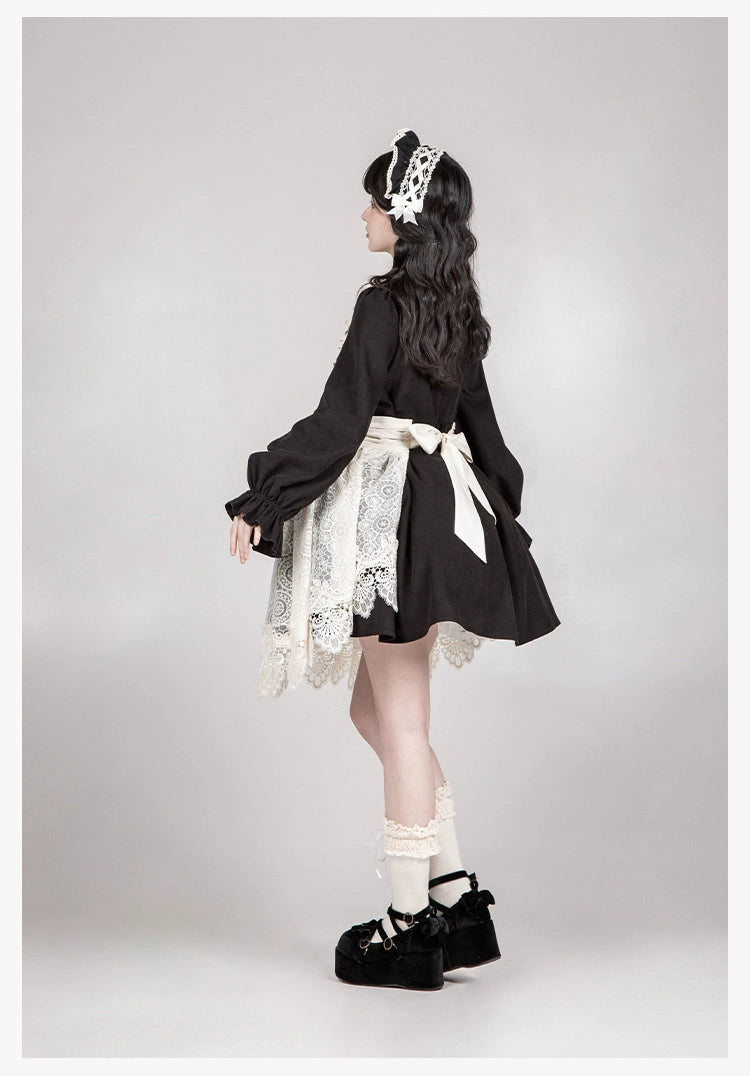 With PUJI~Twilight Choir~Twin Lolita OP Suit Loose Version Dress with Apron 41704:712496