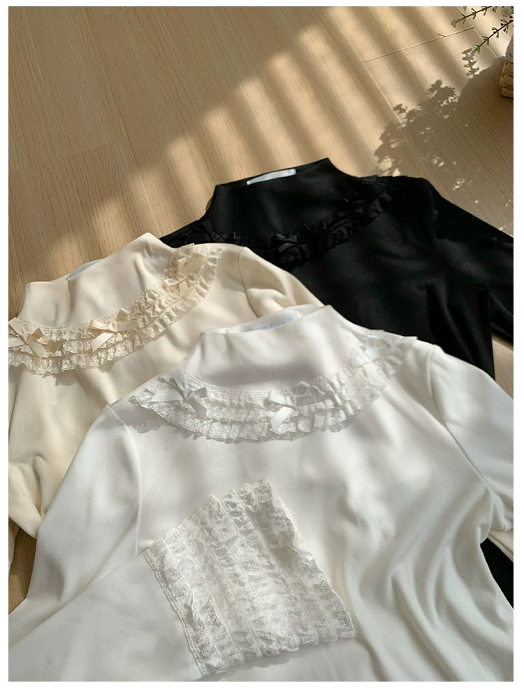 With PUJI - Snowfall - Winter Lolita Sweater Long Sleeve Knitted Innerwear 40528:671000