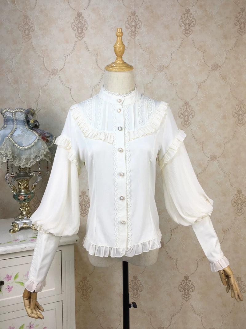 Princess Tailor Lolita~Classic Lolita Blouse Mutton Sleeves Thick Lolita Shirt 39986:648786