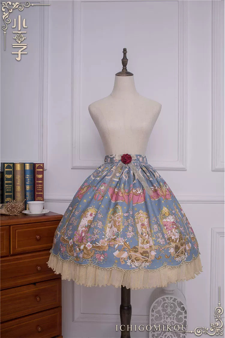 The Little Prince - Plus Size Lolita Dresses, Rose Prints & Bows Starry Blue SK Shipping in 7-10 days M