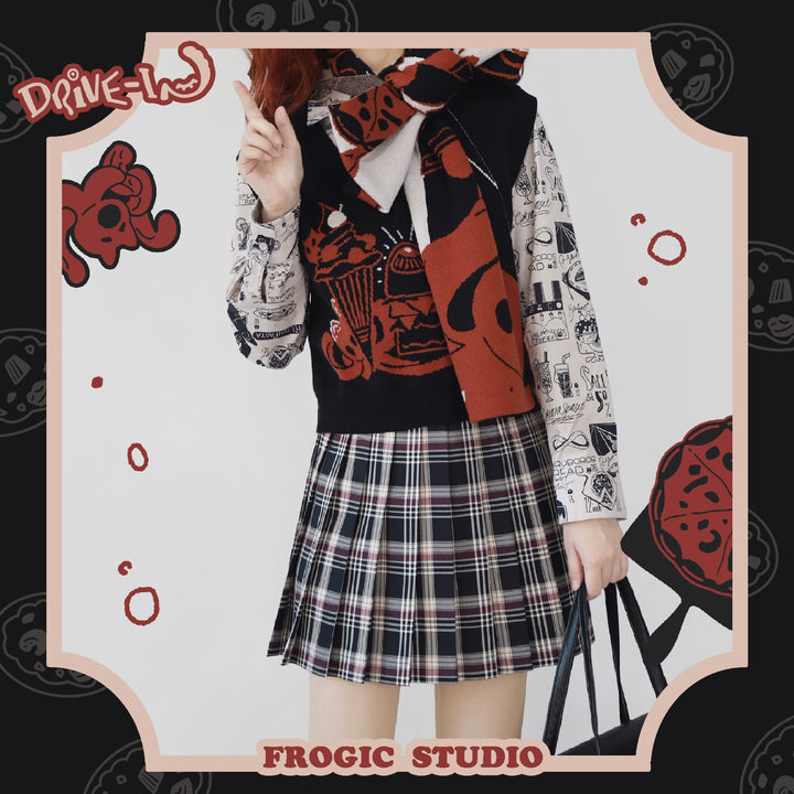 (BFM)Frogic Studio~Call Of Cathulhu~Kawaii Lolita Vest V-Neck Round Neck Double-Wearing Vest   