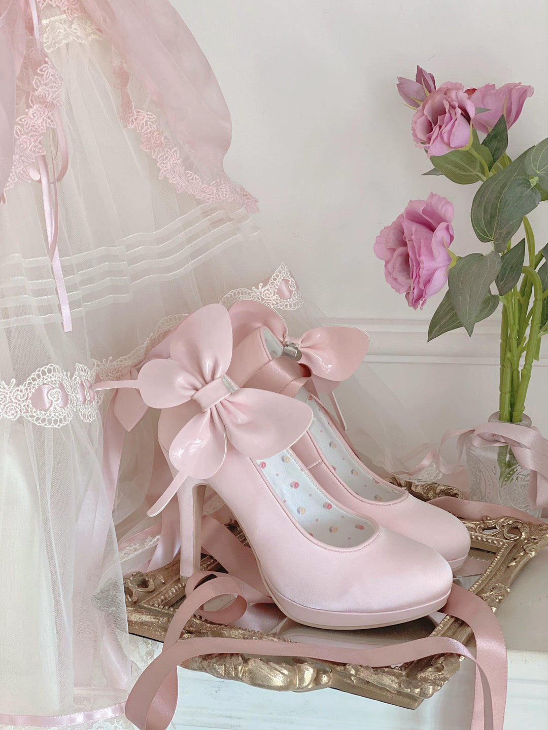 Pure Tea For Dream~Butterfly Specimen~Ballet Style Lolita Shoes Elegant Platform Lolita Heels   