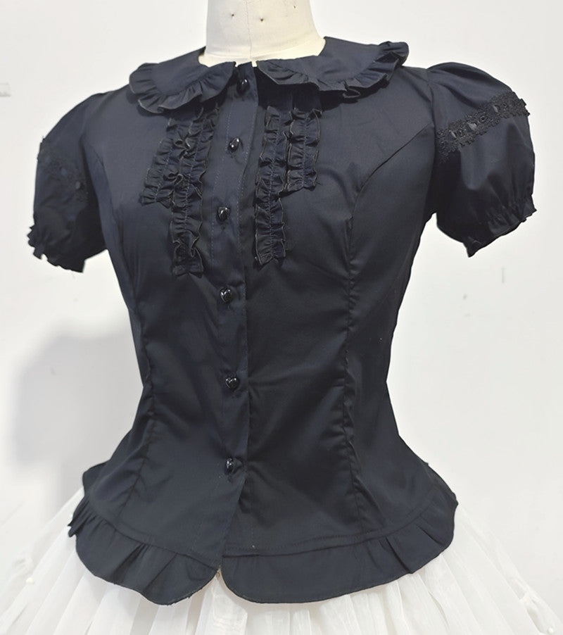 Sweet Angel~Daily Lolita Splicing Sleeve Shirt (L M S) 21524:309256