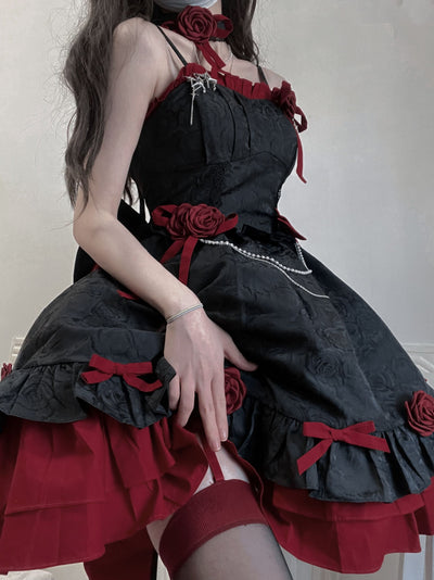 (Buyforme)Platycodon House~Romantic Contract Lolita Twin Rose Gothic JSK   