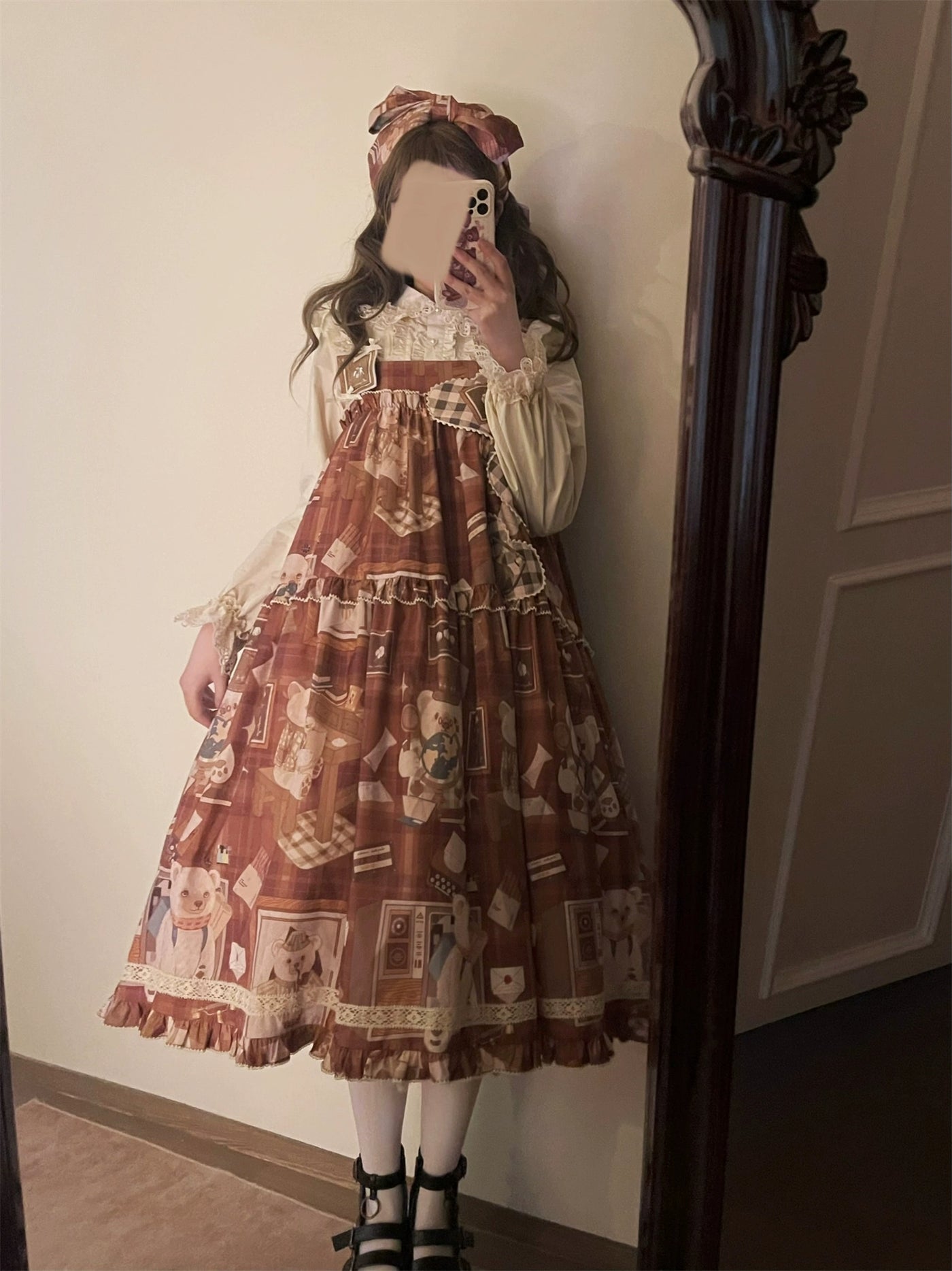 Babyblue~Gretel Bear~Vintage Lolita Dress Teddy Bear Prints Dress   
