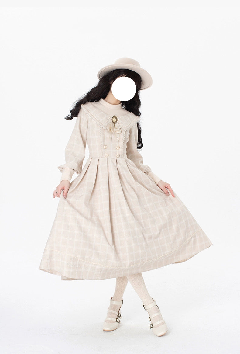 Chunhewusan~Fontainebleau~Classic Lolita OP Faux Open-Shoulder Winter Lolita Dress 40600:671192