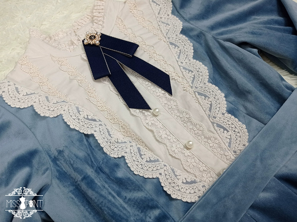 (BFM)Miss Point~Customized Lolita Dress Vintage Elegant Velvet OP Dress 32520:391614