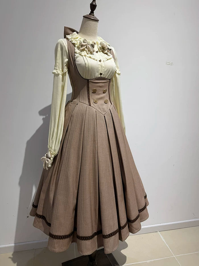 Sweetheart Canelé - Bust-supporting Classic Lolita JSK Dress, Low-waist