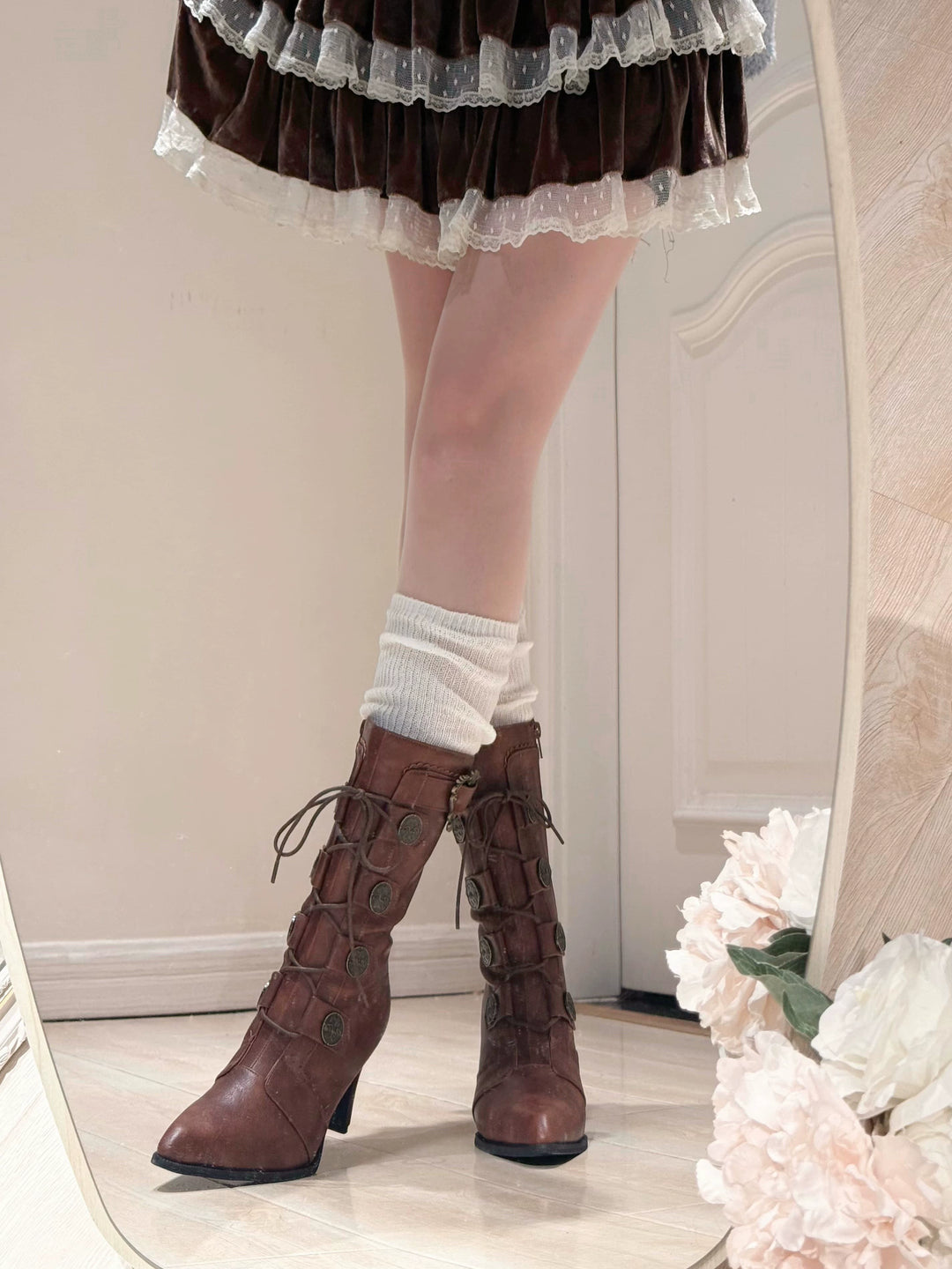 Pure Tea For Dream~Oakmoss~Classic Lolita Boots Pointed Toe Lolita Shoes