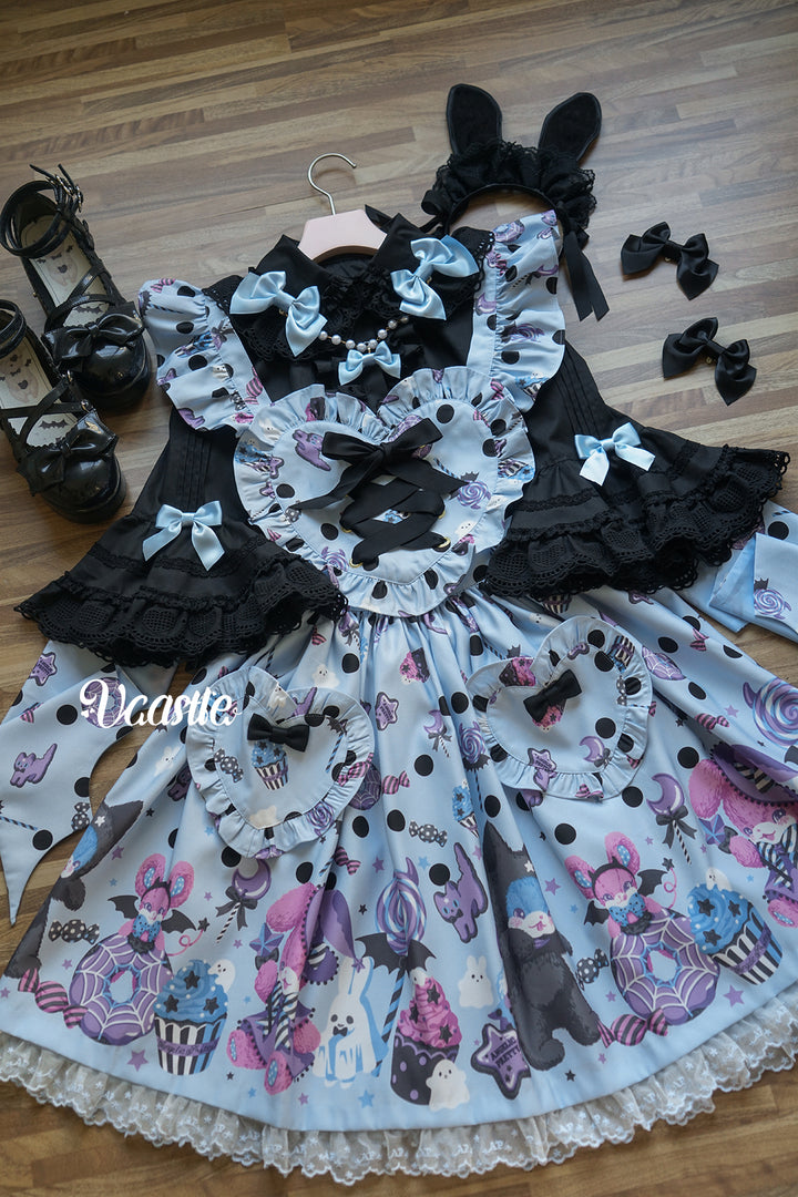 Vcastle~Sweet Crepes~Sweet Lolita Shirt with Princess Sleeves and Bow Chain 42109:726590