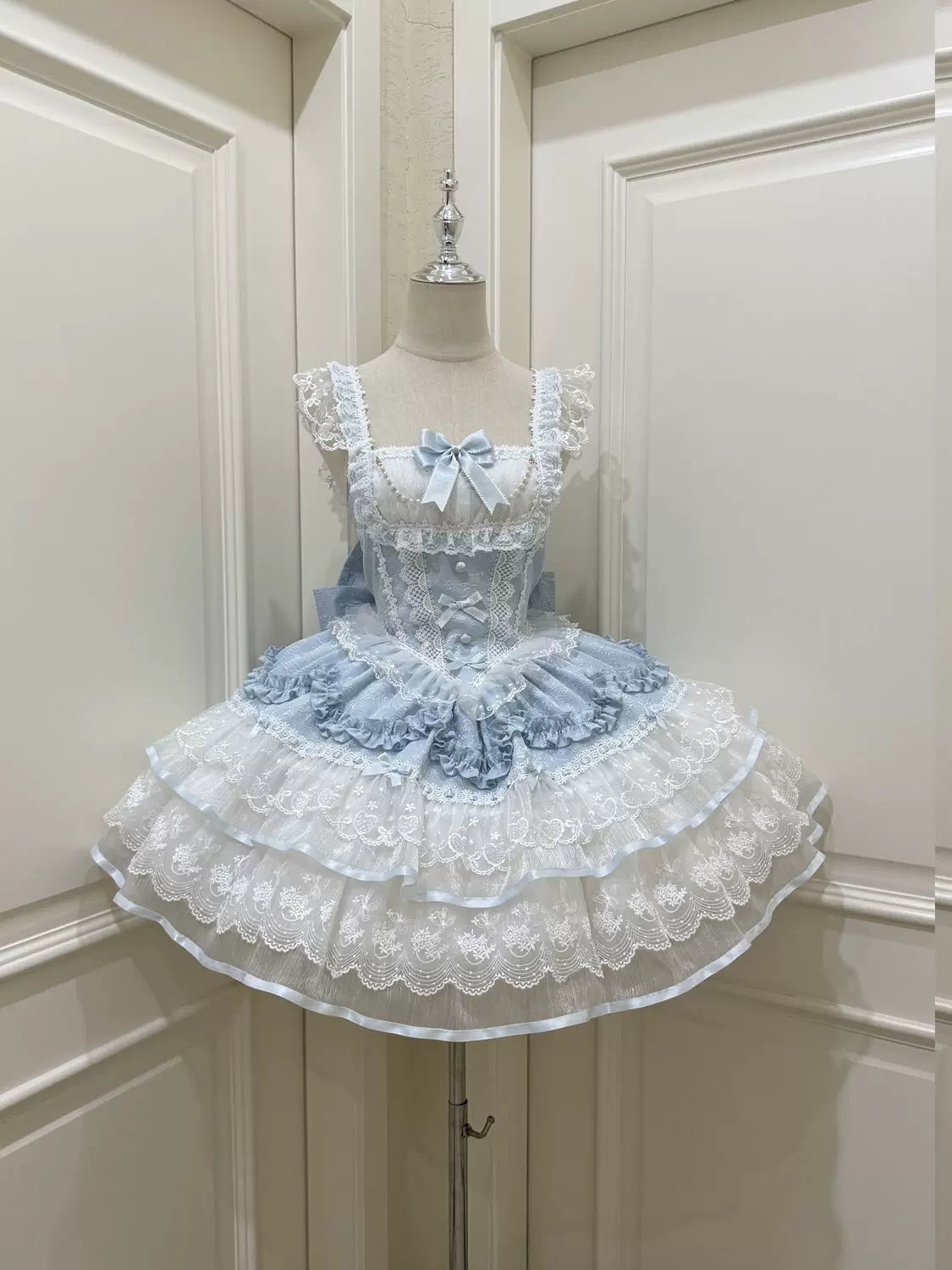 Ballet Dream - Sweet Lolita JSK Dress, Petal-like Layered Skirt Blue - JSK Only S