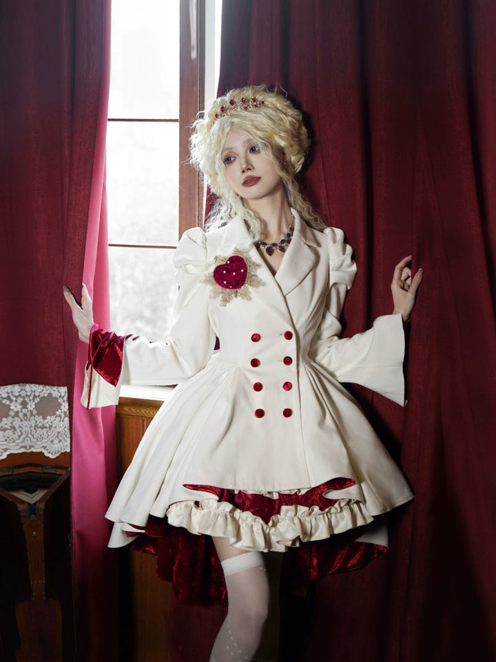 With PUJI~Mary's Heart~Classic Lolita Bodice Dress with Invisible Strap Irregular Coat