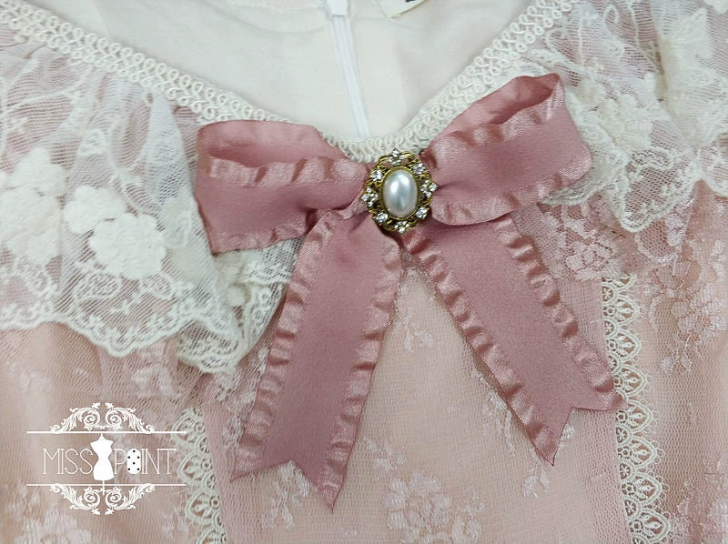 Miss Point~Dawn Girl~Reto Elegant lolita OP Dress Lace Long Sleeve 32768:392830