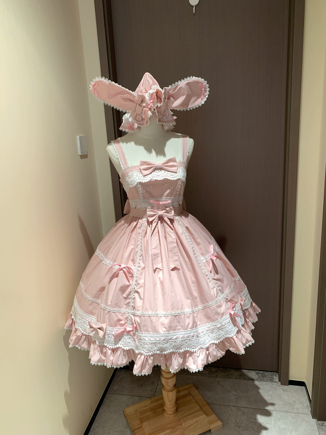 Watermelon Sparkling Water~The Story of Ono~Cotton Sweet Lolita JSK Dress with BNT/Shirt Pink x White S JSK Only