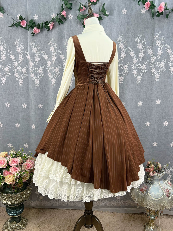 DMFS Lolita~Dreamland of Enchantment~Classic Lolita JSK Retro Bust-supporting Lolita Dress 41296:708002