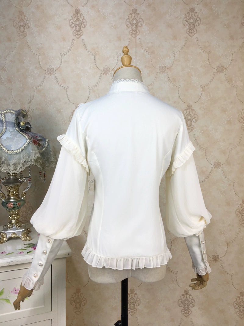 Princess Tailor Lolita~Classic Lolita Blouse Mutton Sleeves Thick Lolita Shirt 39986:648792