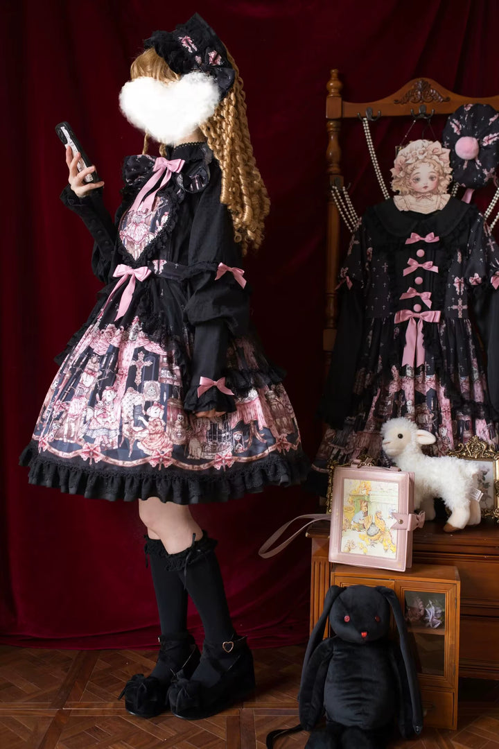 Uncle Wall Original~Missing Lamb Case~Gothic Lolita Dress Set with Sheep Prints 42971:760798