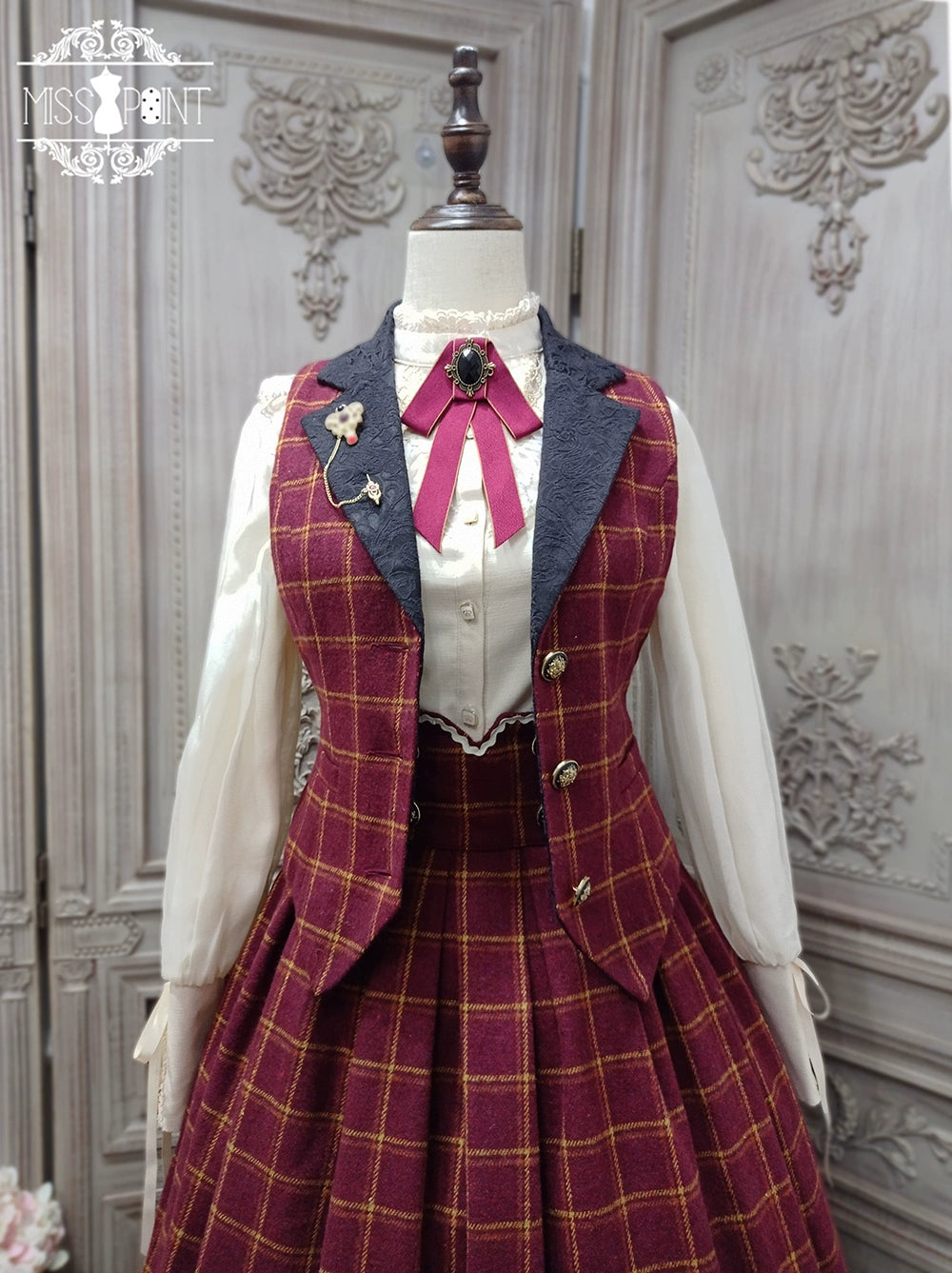 (BFM)Miss Point~Rose~Elegant Lolita Pliad Print Vest Customized 32510:385376