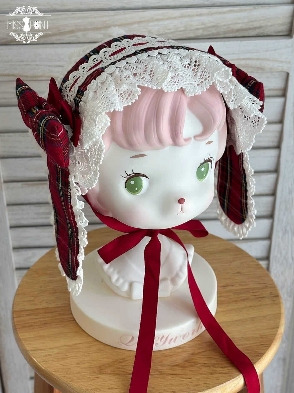 Plaid Petal Bunny - Old School Lolita Bunny Ear Headdress, Bear Ear Apron 44742:820802