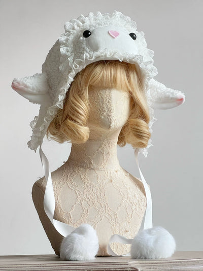 MAID~Winter Lolita Hat Plush Bear Ear Hat   