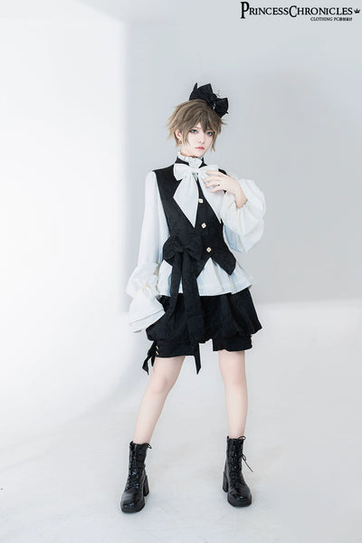 Princess Chronicles~Rabbit Hunt 2.0~Ouji Lolita Retro Cool Prince Vest Shorts Set   