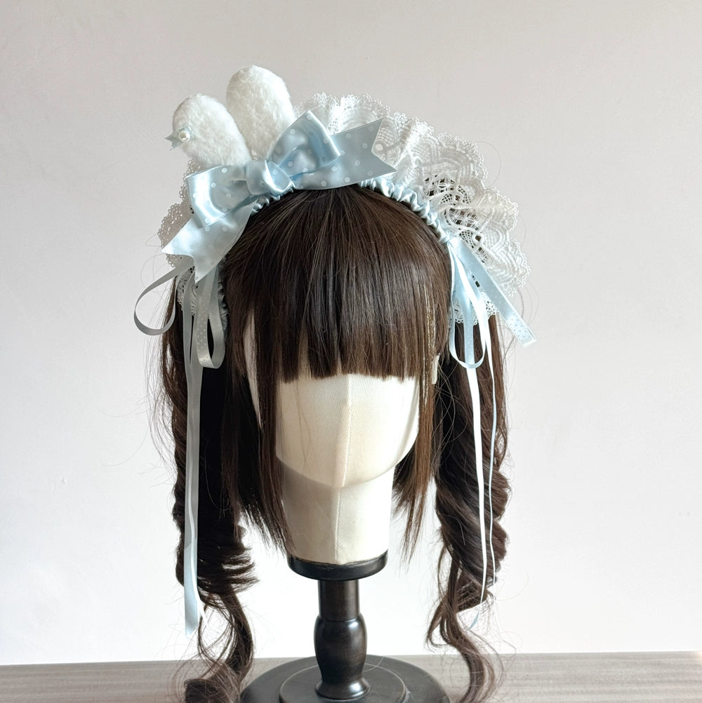 MAID - Sweet Lolita Bunny Ear Headband, Customizable Color (Blue) 44109:795733