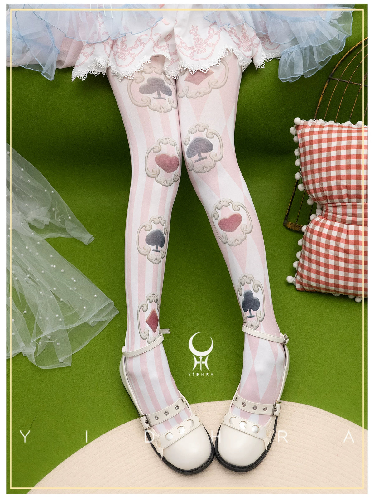 Hana & Alice - Sweet Lolita Velvet Pantyhose, Playing Card Print