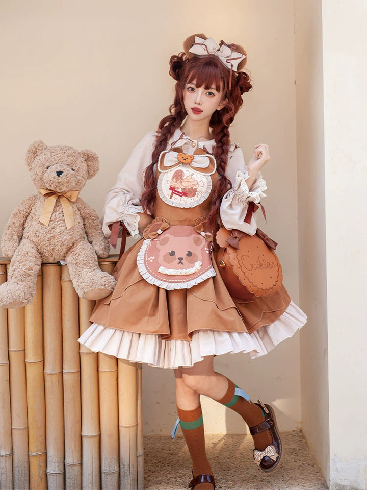 OCELOT~Sweet Lolita JSK Cute Bear Lolita Dress Set