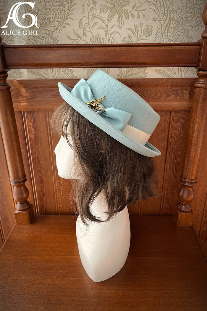 Alice Girl~Doll House~Retro Lolita Berets and Wool Lolita Hat free size blue wool hat 