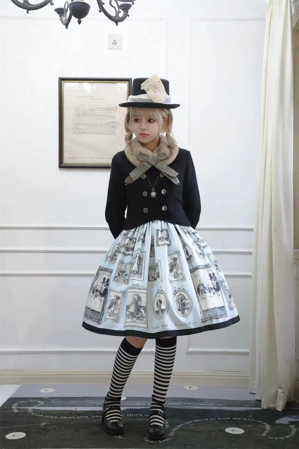 LeMiroir~Winter Solstice Coat~Sweet Lolita Woolen Coat Embroidery Skirt Short Outwear 40360:657078