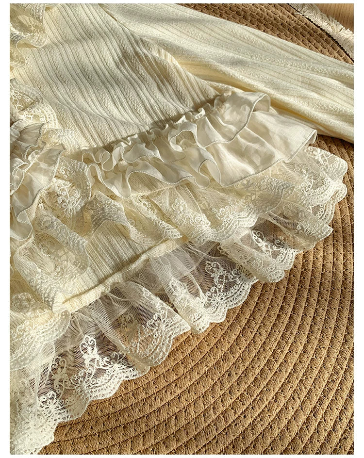 Bloom Period - Elegant Lolita Bolero, Layered Lace Ruffles 44623:817257