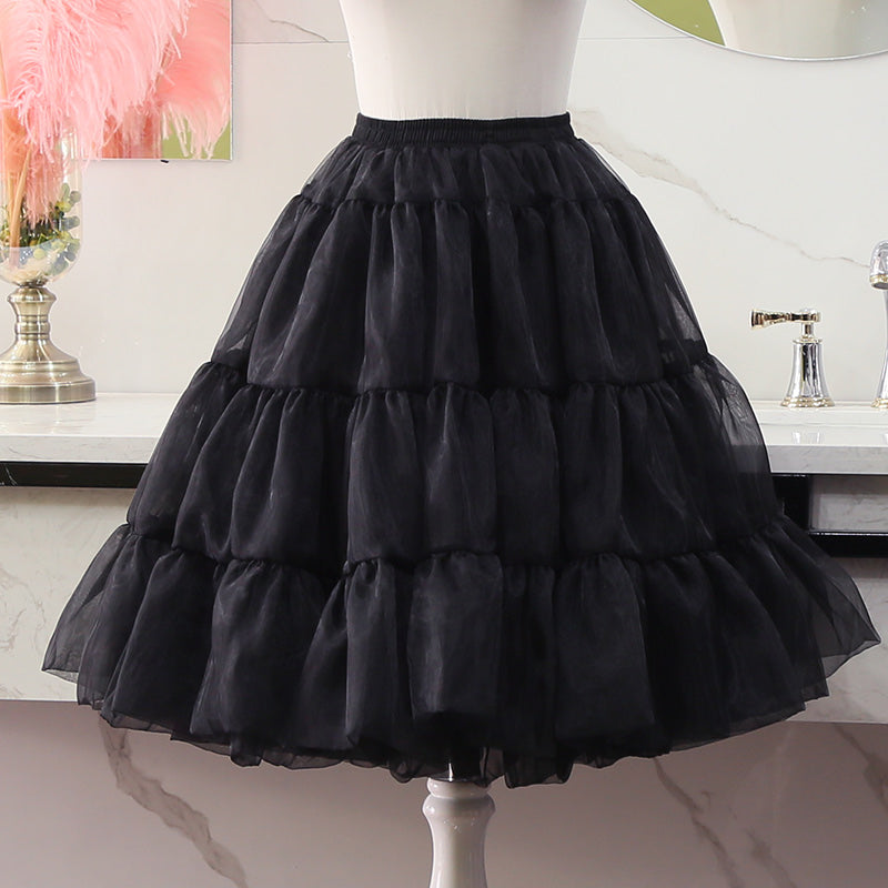 Manyiluo - Extended Boneless Glass Yarn Lolita Pannier black