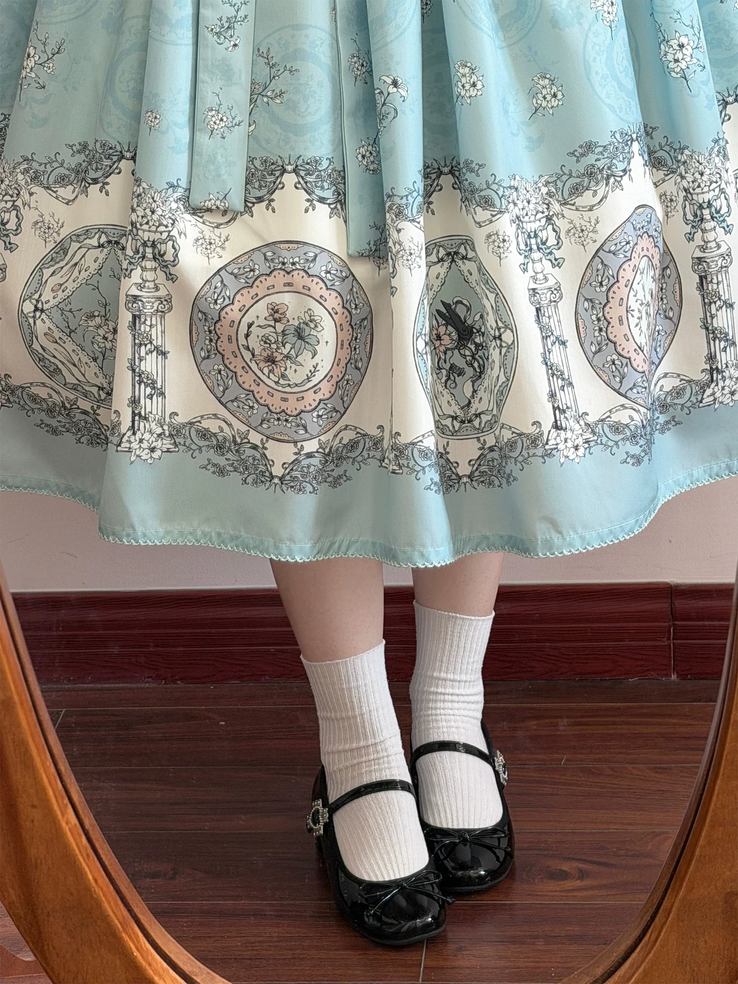 Small Porcelain Plate - Classic Lolita Plate Print OP, Embroidered Collar 45786:862761