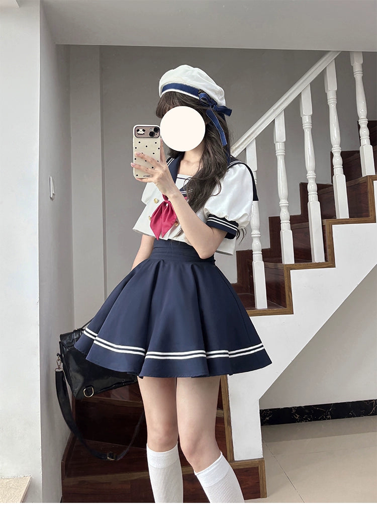 Beleganty - Sea and Wind Separate SP3.0 - Sailor Lolita Puffy Sleeve Blouse 43389:775295