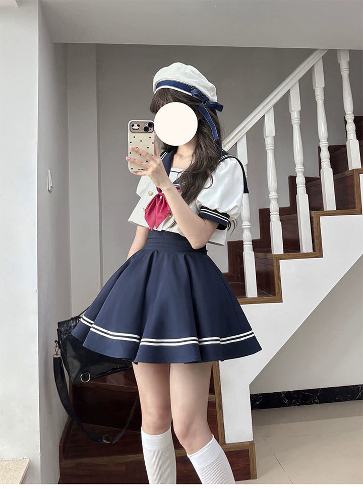 Beleganty - Sea and Wind Separate SP3.0 - Sailor Lolita Puffy Sleeve Blouse 43389:775295
