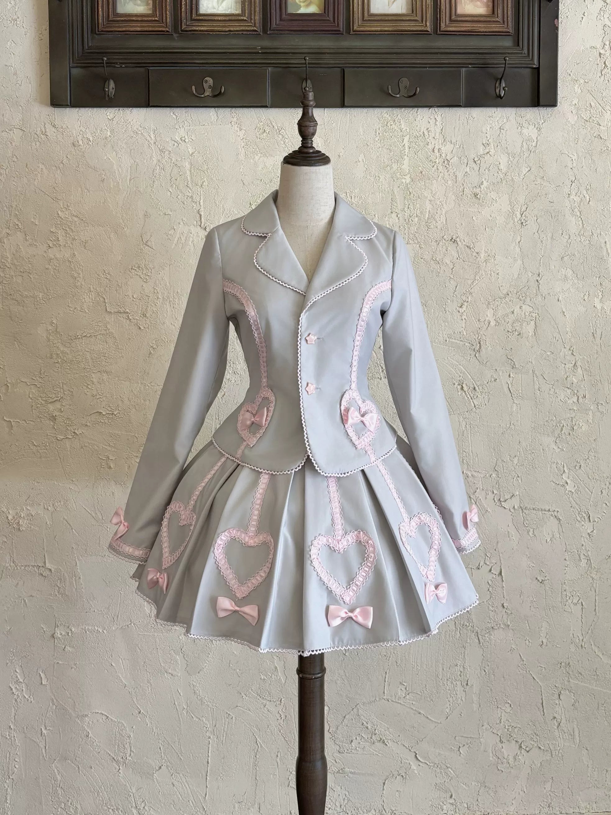 Promise After Class - Old School Lolita Fitted Blazer & Pleated Skirt Set (L M S XL / Pre-order) 45492:849785