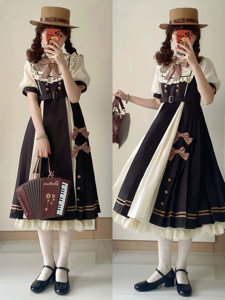 Letters from Unknown Star~Chocolate Workshop~Elegant Lolita OP Daily Short Sleeve Dress   