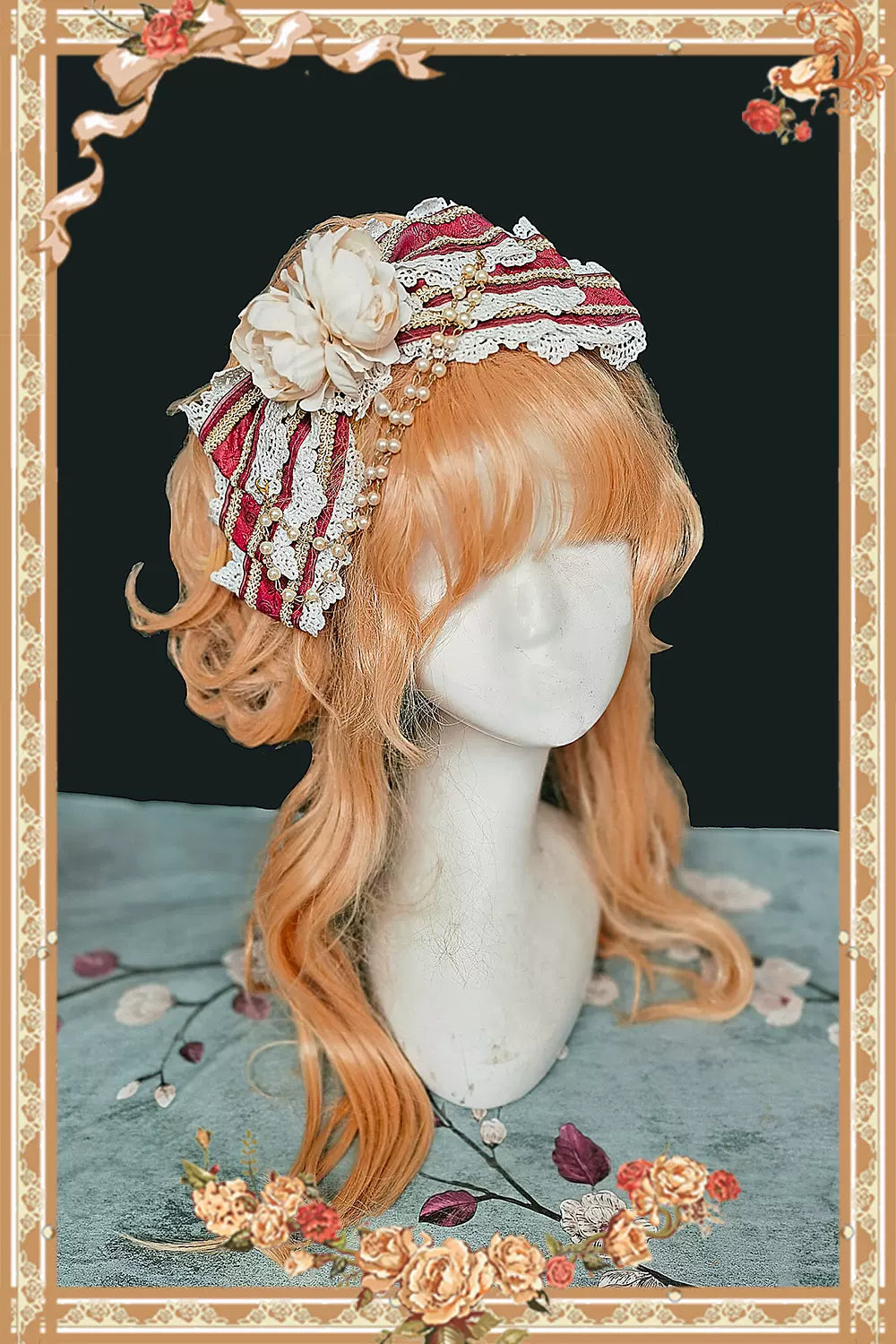 Infanta - Cake Tree - Classic Lolita JSK Dress Tiered Lace Dress S Red Side Clip/Brooch