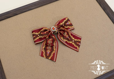 Miss Point~Kaleidoscope~Retro Lolita Headdress Bonnet Set and Necklace a gemstone dual purpose bow  