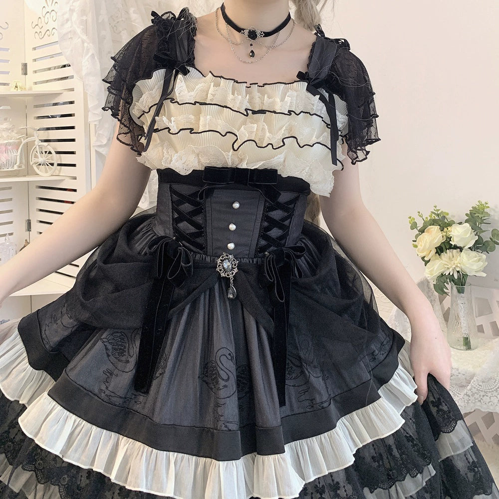 Yuexi - Plus Size Lolita Blouse Versatile Daily Loose Shirt