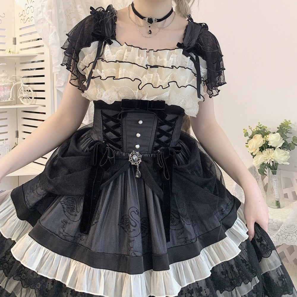 Yuexi~Plus Size Lolita Blouse Versatile Daily Loose Shirt   