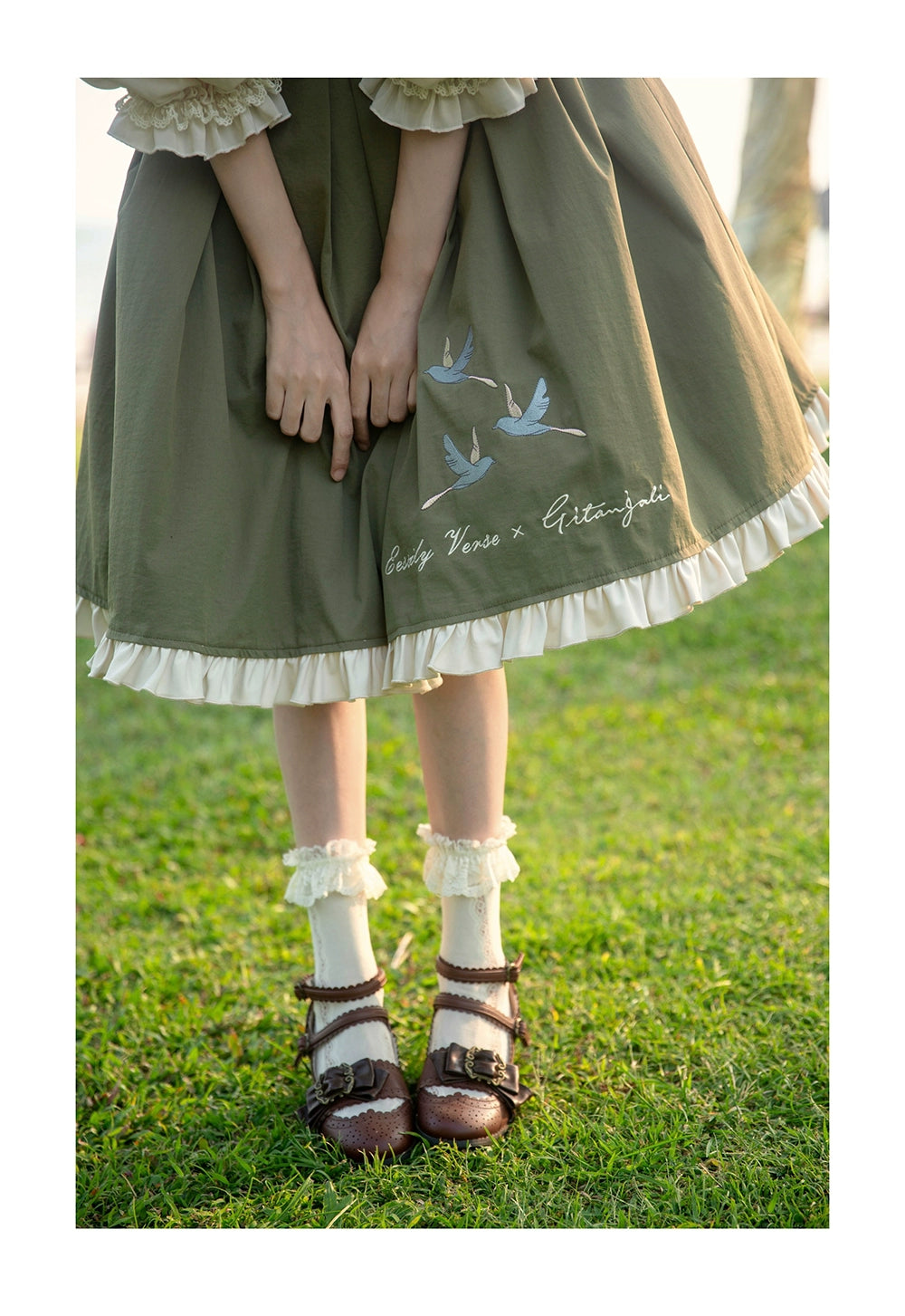 EESSILY - Flying Bird - Plus Size Elegant Lolita JSK Dress With Bird Embroidery 43278:776297
