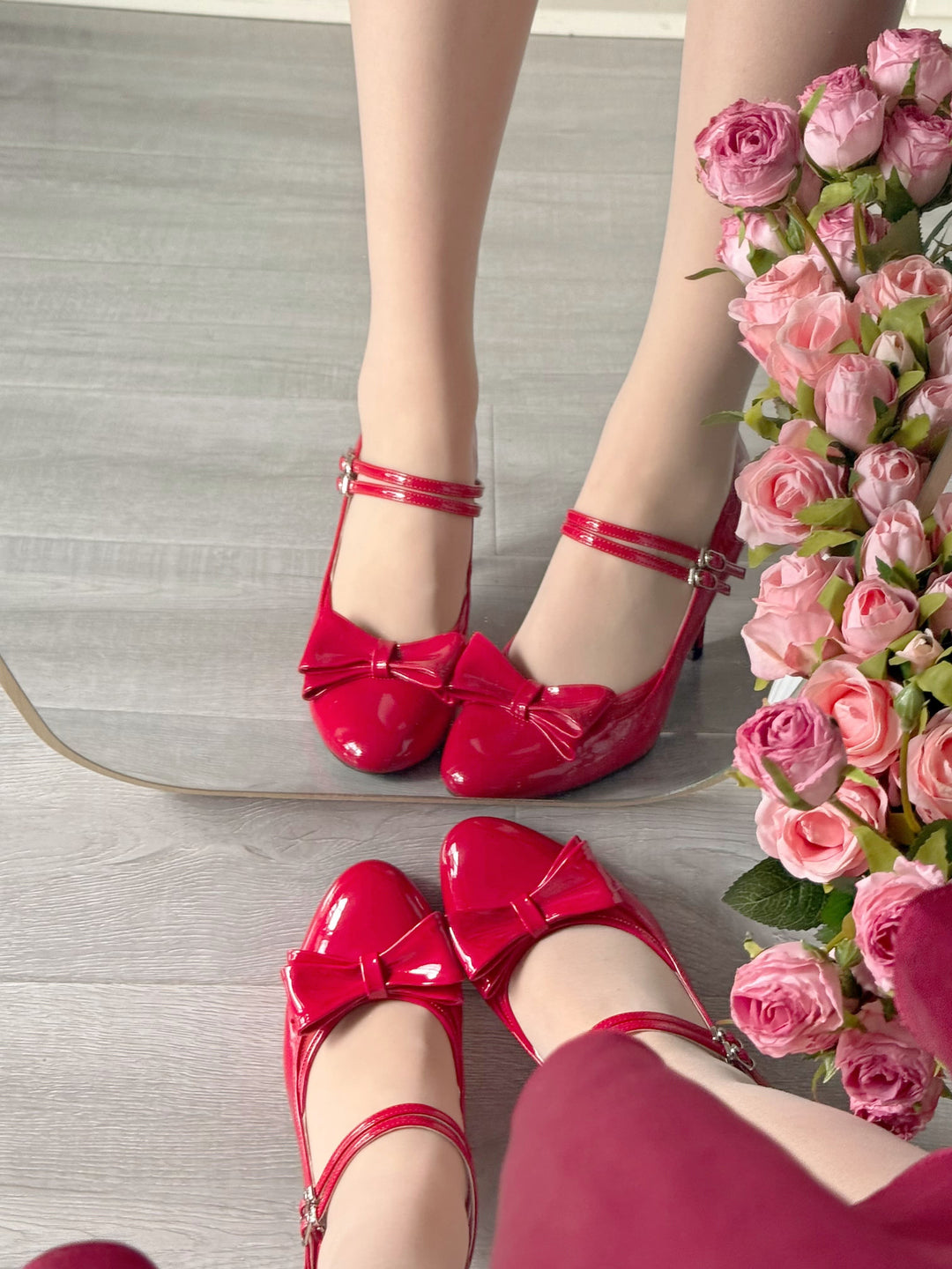 Pure Tea For Dream~Coco Sweet~Elegant Lolita Shoes Pointed Toe Heels with Bow