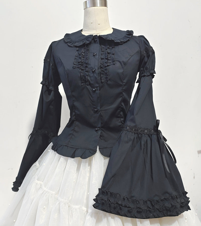 Sweet Angel~Daily Lolita Splicing Sleeve Shirt (L M S) 21524:309258